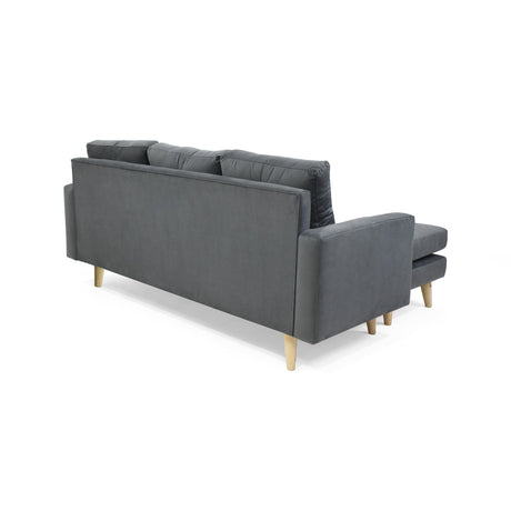 Sofá en L Beira Gris 190x85cm de Cuatro Puestos con Apoya Brazos - SOFAS Y POLTRONAS | Bylmo