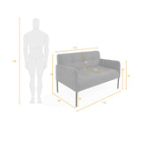 Sofá Marie Gris 116x76cm de Dos Puestos con Apoya Brazos Resistente a Rasguños - SOFAS Y POLTRONAS | Bylmo