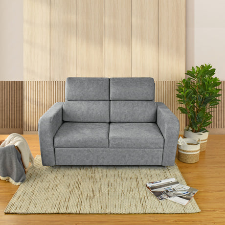 Sofá Bary Gris 148x95cm de Dos Puestos con Apoya Brazos - SOFAS Y POLTRONAS | Bylmo