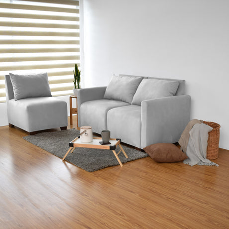 Poltrona Modular Alcala Plata 60x80cm de Un Puesto - SOFAS Y POLTRONAS | Bylmo