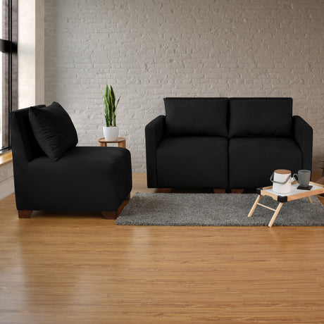 Poltrona Modular Alcala Negro 60x80cm de Un Puesto - SOFAS Y POLTRONAS | Bylmo