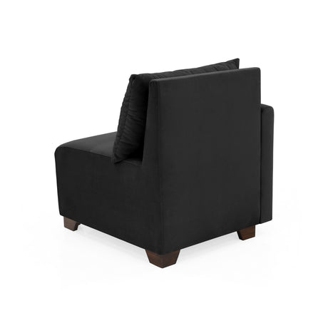 Poltrona Modular Alcala Negro 70x80cm de Un Puesto con Apoya Brazos Derecho y Resistente a Rasguños - SOFAS Y POLTRONAS | Bylmo
