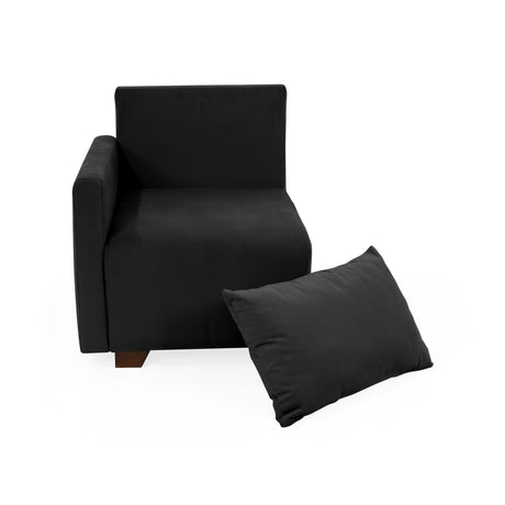 Poltrona Modular Alcala Negro 70x80cm de Un Puesto con Apoya Brazos Derecho y Resistente a Rasguños - SOFAS Y POLTRONAS | Bylmo