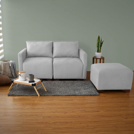 Poltrona Modular Alcala Plata 70x80cm de Un Puesto con Apoya Brazos Derecho - SOFAS Y POLTRONAS | Bylmo