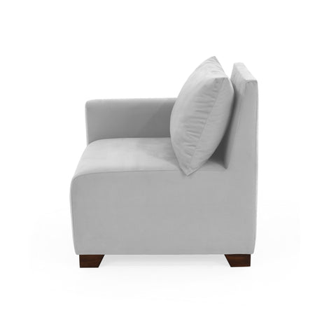 Poltrona Modular Alcala Plata 70x80cm de Un Puesto con Apoya Brazos Derecho - SOFAS Y POLTRONAS | Bylmo