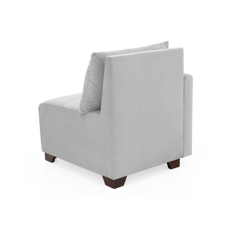 Poltrona Modular Alcala Plata 70x80cm de Un Puesto con Apoya Brazos Derecho - SOFAS Y POLTRONAS | Bylmo