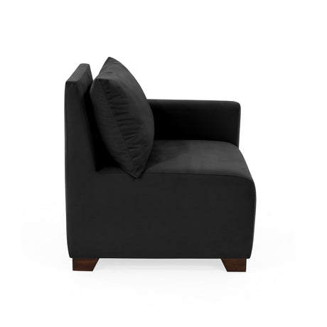 Poltrona Modular Alcala Negro 70x80cm de Un Puesto con Apoya Brazos Izquierdo y Resistente a Rasguños - SOFAS Y POLTRONAS | Bylmo