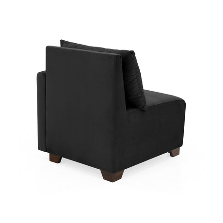 Poltrona Modular Alcala Negro 70x80cm de Un Puesto con Apoya Brazos Izquierdo y Resistente a Rasguños - SOFAS Y POLTRONAS | Bylmo