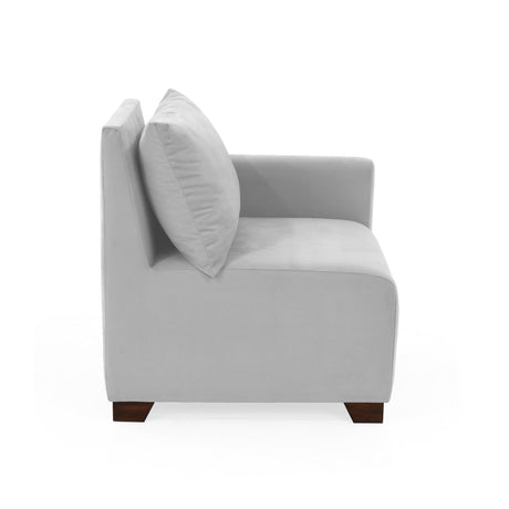 Poltrona Modular Alcala Plata 70x80cm de Un Puesto con Apoya Brazos Izquierdo - SOFAS Y POLTRONAS | Bylmo