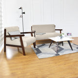 Sala Segovia Taupe y Wengue 116x76cm de Tres Puestos Resistente a Rasguños con Apoya Brazos y Mesa de Centro - SOFAS Y POLTRONAS | Bylmo