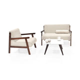 Sala Segovia Taupe y Wengue 116x76cm de Tres Puestos Resistente a Rasguños con Apoya Brazos y Mesa de Centro - SOFAS Y POLTRONAS | Bylmo