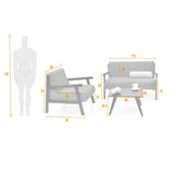 Sala Segovia Taupe y Wengue 116x76cm de Tres Puestos Resistente a Rasguños con Apoya Brazos y Mesa de Centro - SOFAS Y POLTRONAS | Bylmo