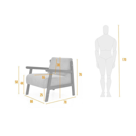 Poltrona Segovia Taupe 66x76cm de Un Puesto con Apoya Brazos - SOFAS Y POLTRONAS | Bylmo