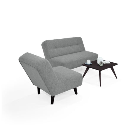 Sala Baltimore Gris 122x81cm de Tres Puestos con Mesa de Centro - SOFAS Y POLTRONAS | Bylmo