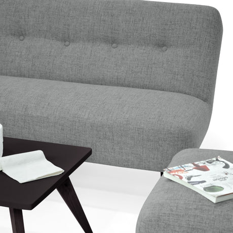 Sala Baltimore Gris 122x81cm de Tres Puestos con Mesa de Centro - SOFAS Y POLTRONAS | Bylmo