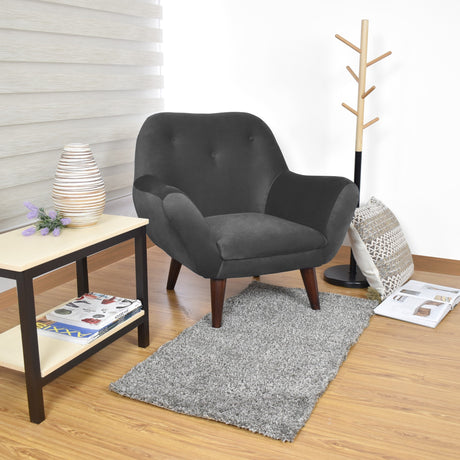 Poltrona Lincoln Gris 86x80cm de Un Puesto con Apoya Brazos Resistente a Rasguños - SOFAS Y POLTRONAS | Bylmo