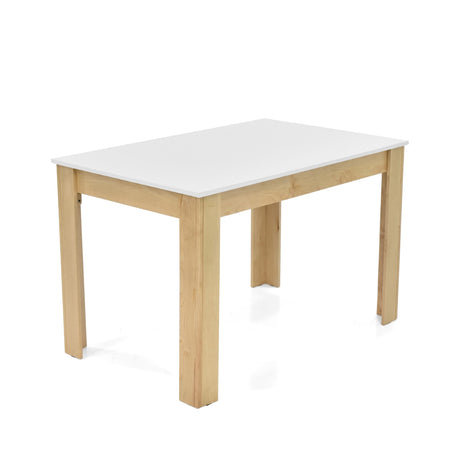 Comedor Rectangular Fraga Blanco y Matiz Natural 120x77cm De Cuatro Puestos sin Sillas - COMEDORES | Bylmo