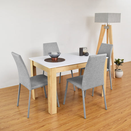 Comedor Rectangular Fraga Blanco y Matiz Natural 120x77cm De Cuatro Puestos sin Sillas - COMEDORES | Bylmo