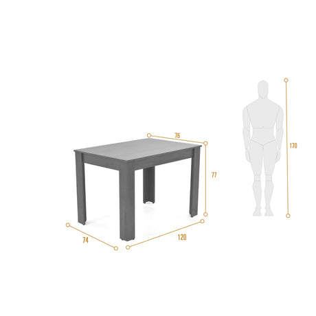 Comedor Rectangular Fraga Blanco y Matiz Natural 120x77cm De Cuatro Puestos sin Sillas - COMEDORES | Bylmo