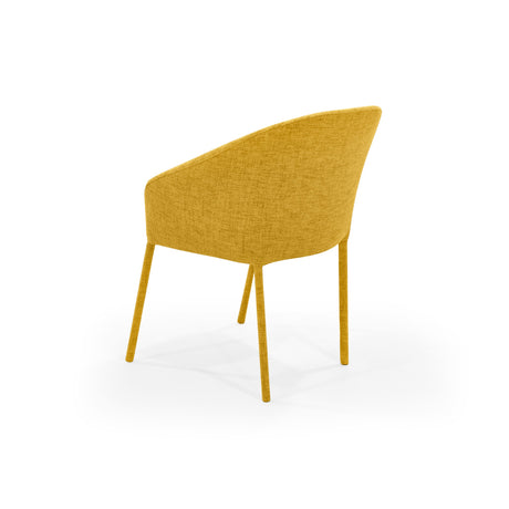 Silla de Comedor Seul Mostaza 55x81cm con Espaldar y con Asiento Ovalado - SILLAS Y BUTACOS | Bylmo