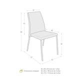 Silla de Comedor Yaren Gris 47x83cm con Espaldar y con Asiento Cuadradro - SILLAS Y BUTACOS | Bylmo
