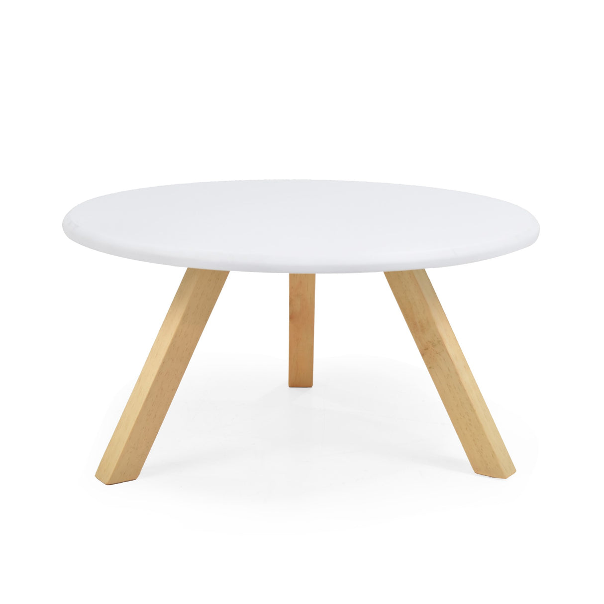 Mesa de Centro Charlotte Blanco y Matiz Natural 60x30cm Ovalado con Patas - MESAS DE CENTRO | Bylmo