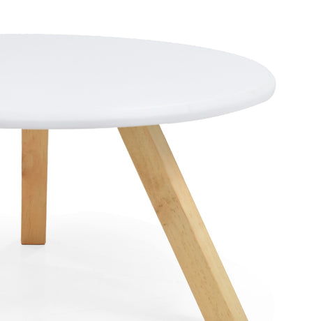 Mesa de Centro Charlotte Blanco y Matiz Natural 60x30cm Ovalado con Patas - MESAS DE CENTRO | Bylmo