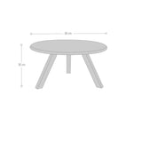 Mesa de Centro Charlotte Blanco y Matiz Natural 60x30cm Ovalado con Patas - MESAS DE CENTRO | Bylmo