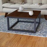 Mesa de Centro Kazan Wengue y Negro 61x32cm Cuadrado con Patas - MESAS DE CENTRO | Bylmo