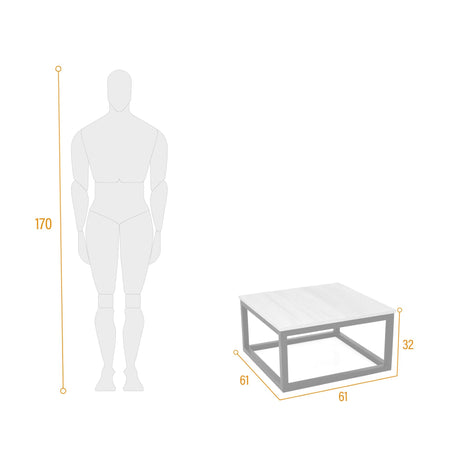 Mesa de Centro Kazan Chantilly y Negro 61x32cm Cuadrado con Patas - MESAS DE CENTRO | Bylmo