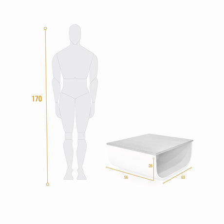 Mesa de Centro Lincoln Cenizo Blanco 63x27cm Ovalado - MESAS DE CENTRO | Bylmo