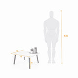 Mesa de Centro Manhattan Blanco y Matiz Caramelo 60x33cm Rectangular con Patas - MESAS DE CENTRO | Bylmo