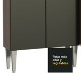 Cocina Integral Emily Hit Negro 261x186cm con Mesón de Madera y sin Estufa - COCINAS | Bylmo