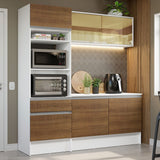 Cocina Integral Diamante Marron 180x210cm con Mesón de Madera y sin Estufa - COCINAS | Bylmo