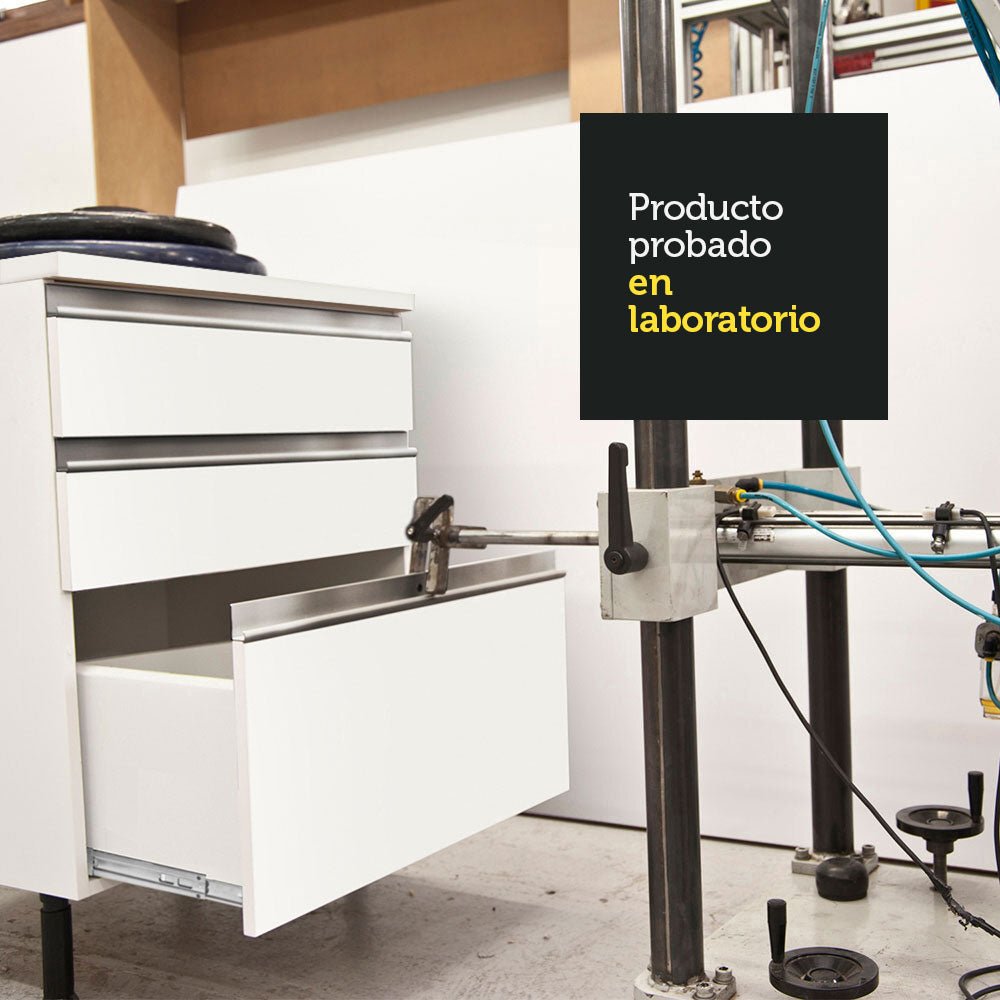 Cocina Integral Topazio Marron 240x210cm con Mesón de Madera con Mueble para Horno y sin Estufa - COCINAS | Bylmo