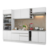 Cocina Integral Vicenza Blanco 290x225cm sin Mesón con Estante para Paños y sin Estufa - COCINAS | Bylmo