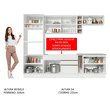 Cocina Integral Vicenza Blanco 290x225cm sin Mesón con Estante para Paños y sin Estufa - COCINAS | Bylmo