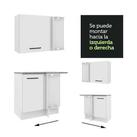 Cocina Integral Agata Blanco 479x225cm sin Mesón y sin Estufa - COCINAS | Bylmo