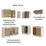 Cocina Integral Glamy Marron 349x225cm sin Mesón con Un Cajón para Cubiertos y sin Estufa - COCINAS | Bylmo