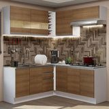 Cocina Integral Glamy Marron 349x225cm sin Mesón con Un Cajón para Cubiertos y sin Estufa - COCINAS | Bylmo