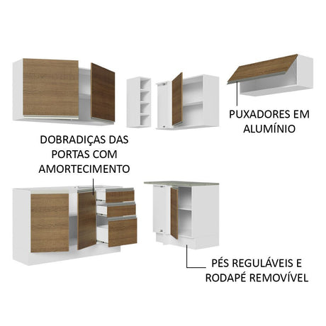 Cocina Integral Glamy Marron 349x225cm sin Mesón y sin Estufa - COCINAS | Bylmo