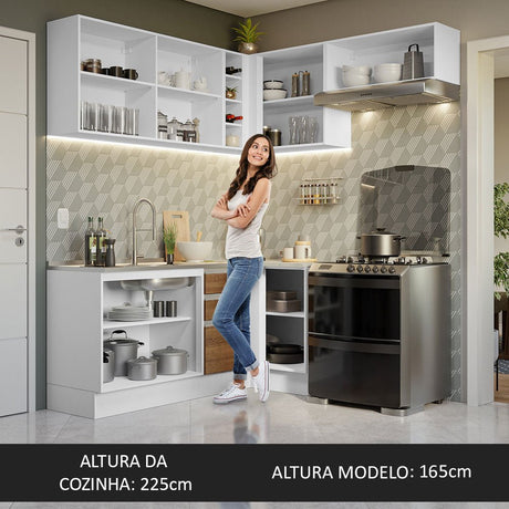 Cocina Integral Glamy Marron 349x225cm sin Mesón y sin Estufa - COCINAS | Bylmo