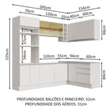 Cocina Integral Glamy Blanco 399x225cm sin Mesón y sin Estufa - COCINAS | Bylmo