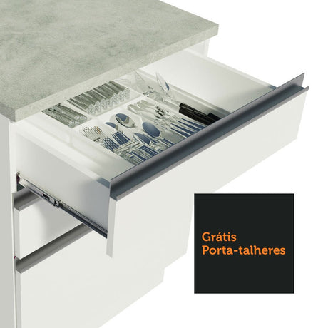 Cocina Integral Glamy Blanco 399x225cm sin Mesón y sin Estufa - COCINAS | Bylmo