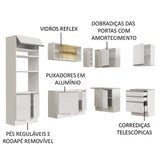 Cocina Integral Glamy Blanco 399x225cm sin Mesón y sin Estufa - COCINAS | Bylmo