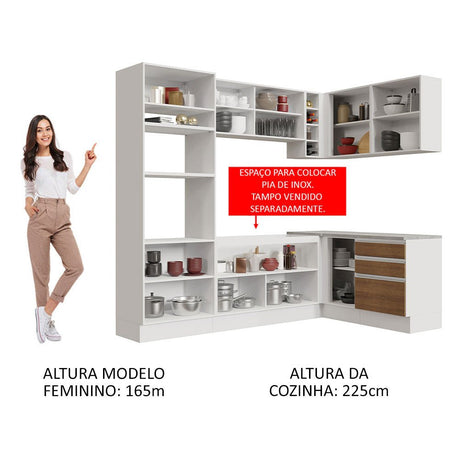 Cocina Integral Glamy Marron 399x225cm sin Mesón y sin Estufa - COCINAS | Bylmo