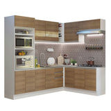 Cocina Integral Glamy Marron 419x225cm sin Mesón y sin Estufa - COCINAS | Bylmo