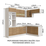 Cocina Integral Glamy Marron 419x225cm sin Mesón y sin Estufa - COCINAS | Bylmo