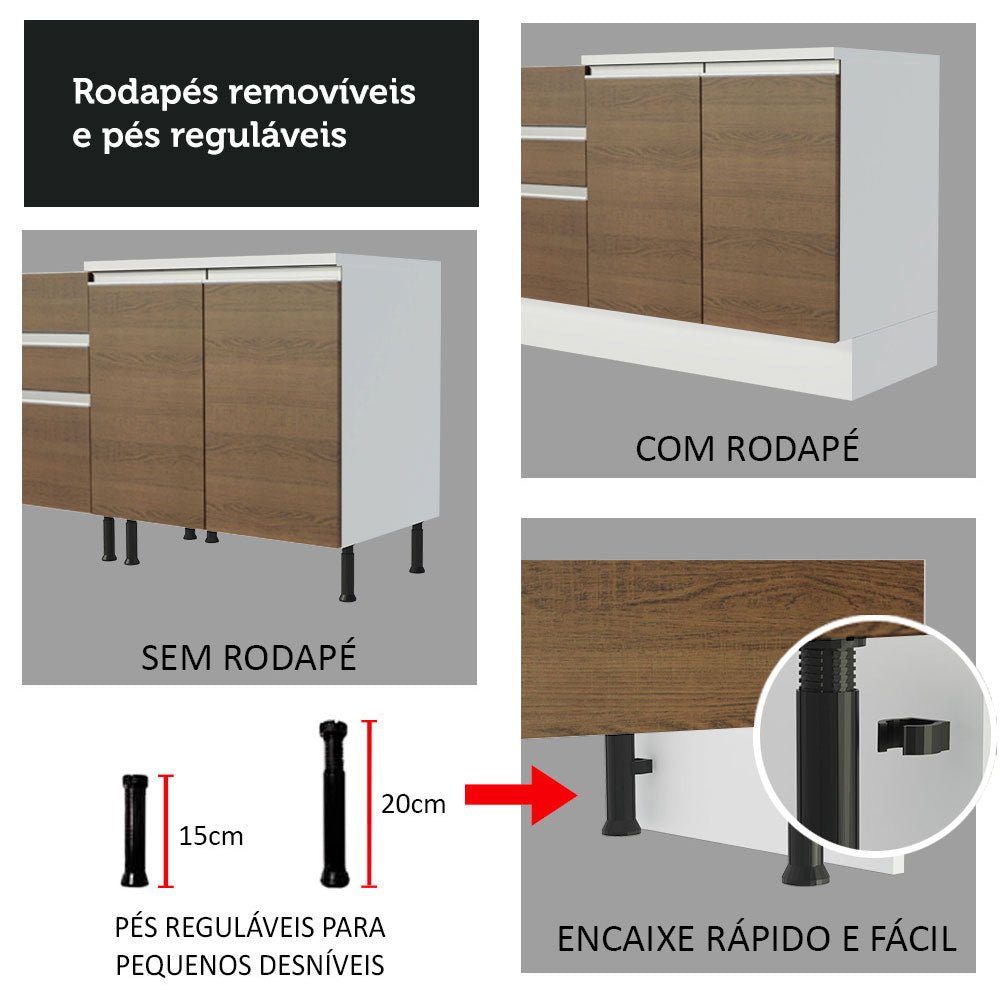 Cocina Integral Glamy Marron 419x225cm sin Mesón y sin Estufa - COCINAS | Bylmo