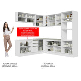 Cocina Integral Glamy Blanco 459x225cm sin Mesón y sin Estufa - COCINAS | Bylmo